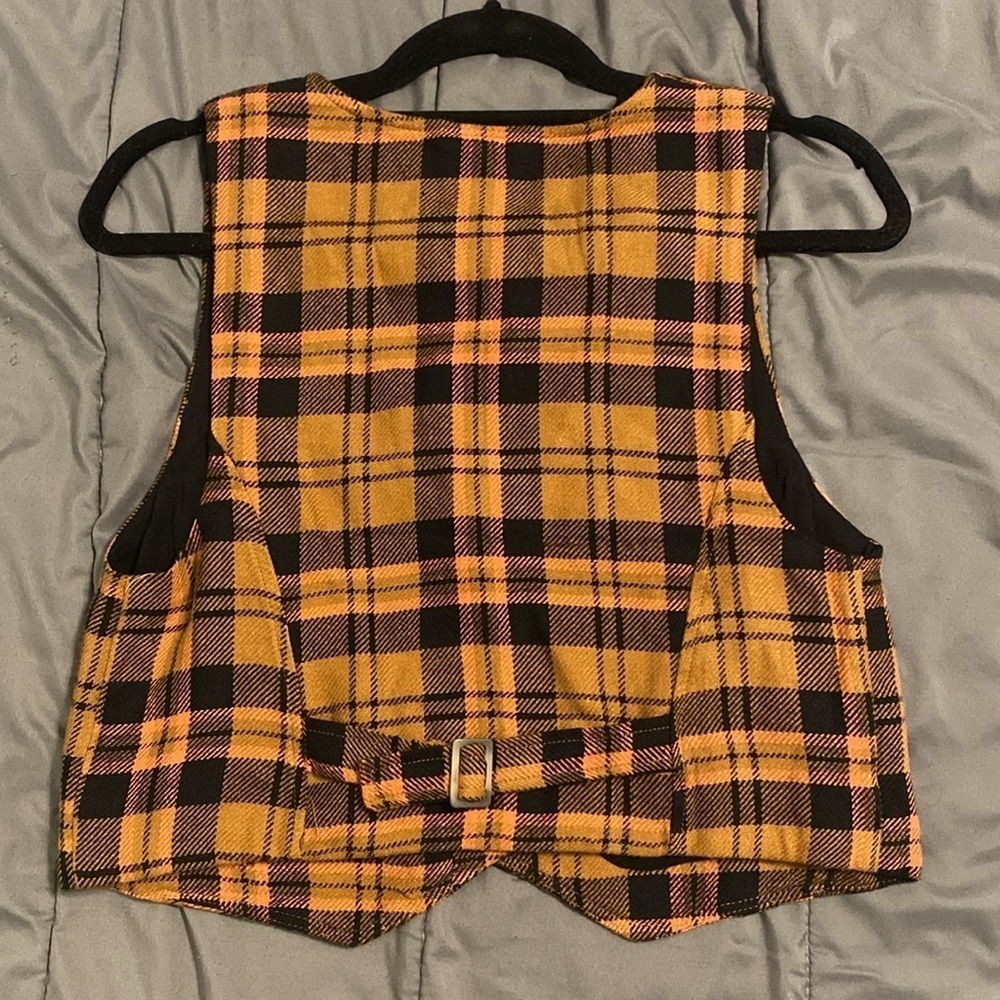 Free people We the free plaid micro vest waistcoat NWOT - Picture 8 of 9